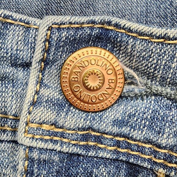 Bandolino Blu Jeans Womens 8 Blue Karyn Boyfriend Mid Rise Straight Leg Crop - Picture 2 of 11
